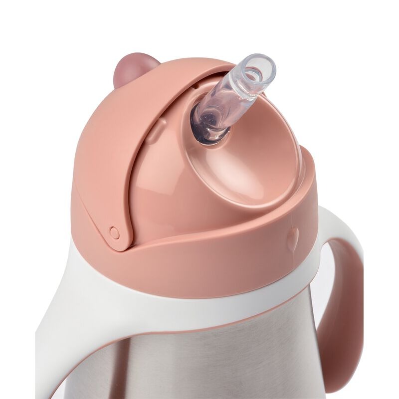 Beaba Stainless Steel Straw Cup 250ml - Vintage Pink