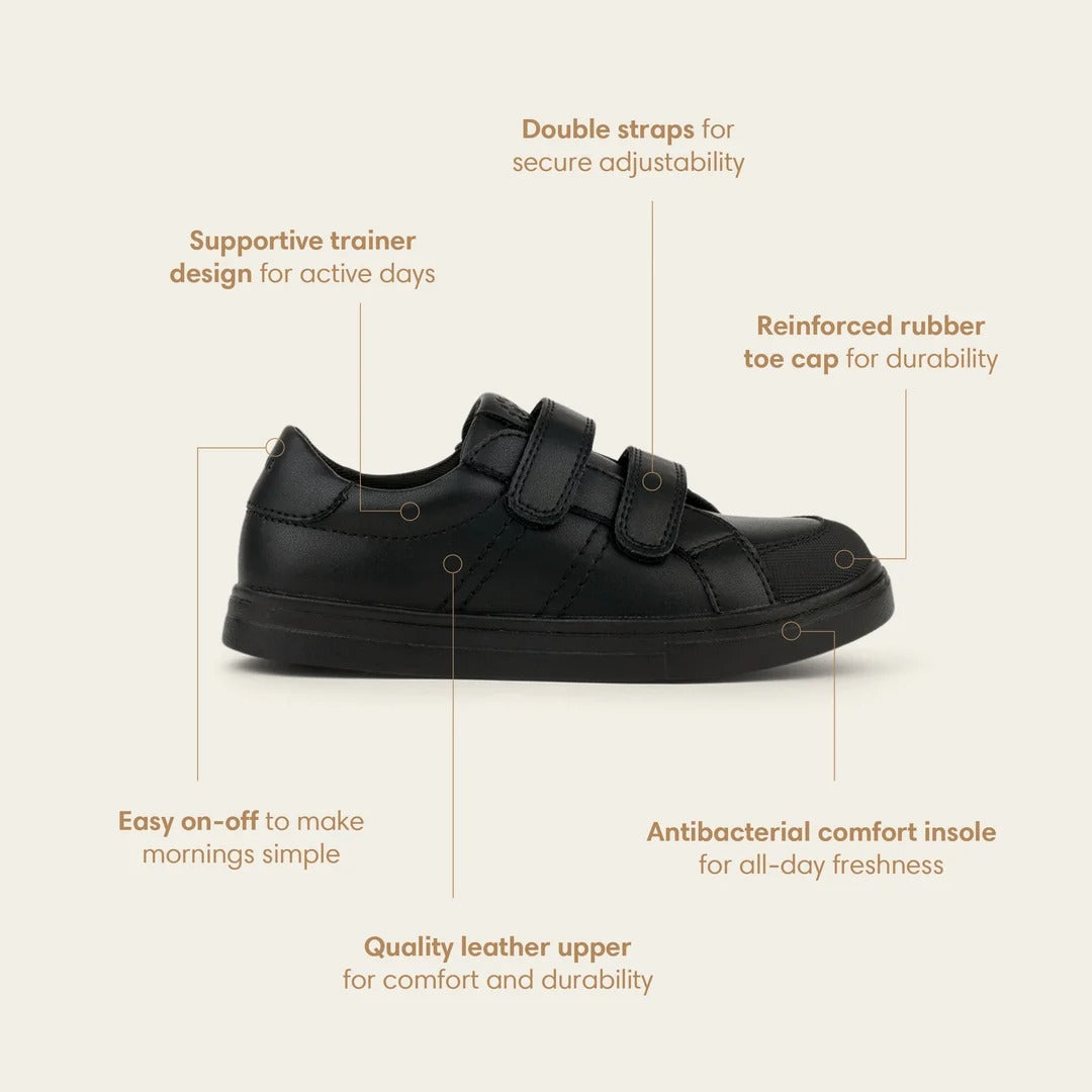 Pretty Brave Atlas Black School Trainers