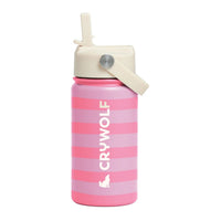 Crywolf Drink Bottle (400ml) - Flamingo Stripe
