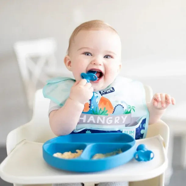 Bumkins Silicone Grip Dish - Blue