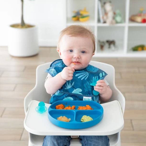 Bumkins Silicone Grip Dish - Blue