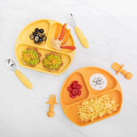 Bumkins Silicone Grip Dish - Tangerine