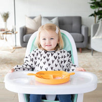 Bumkins Silicone Grip Dish - Tangerine
