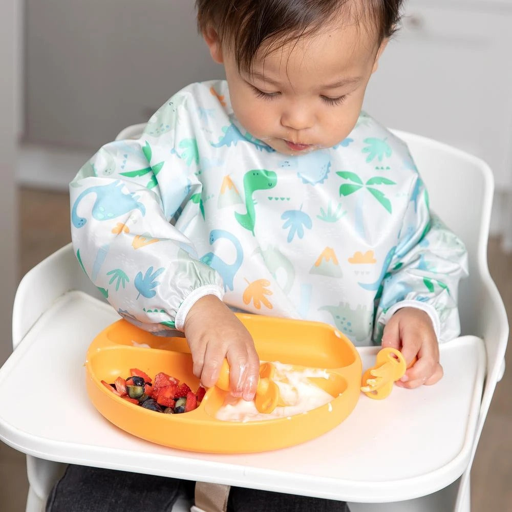 Bumkins Silicone Grip Dish - Tangerine