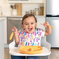 Bumkins Silicone Grip Dish - Tangerine
