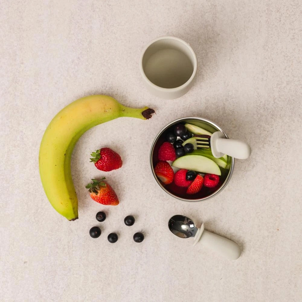 Nestling Stainless Steel Suction Bowl - Oat