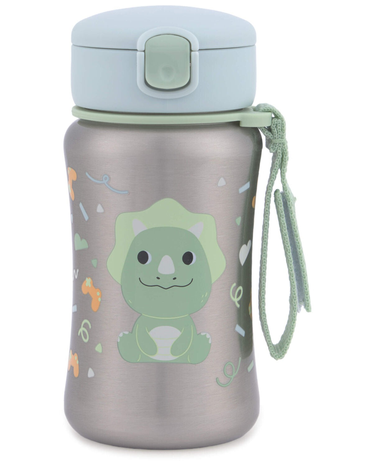Skip Hop Besties Squad Stainless Steel Straw Bottle - Dino 350ml