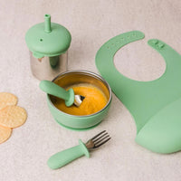 Nestling Stainless Steel Suction Bowl - Sage