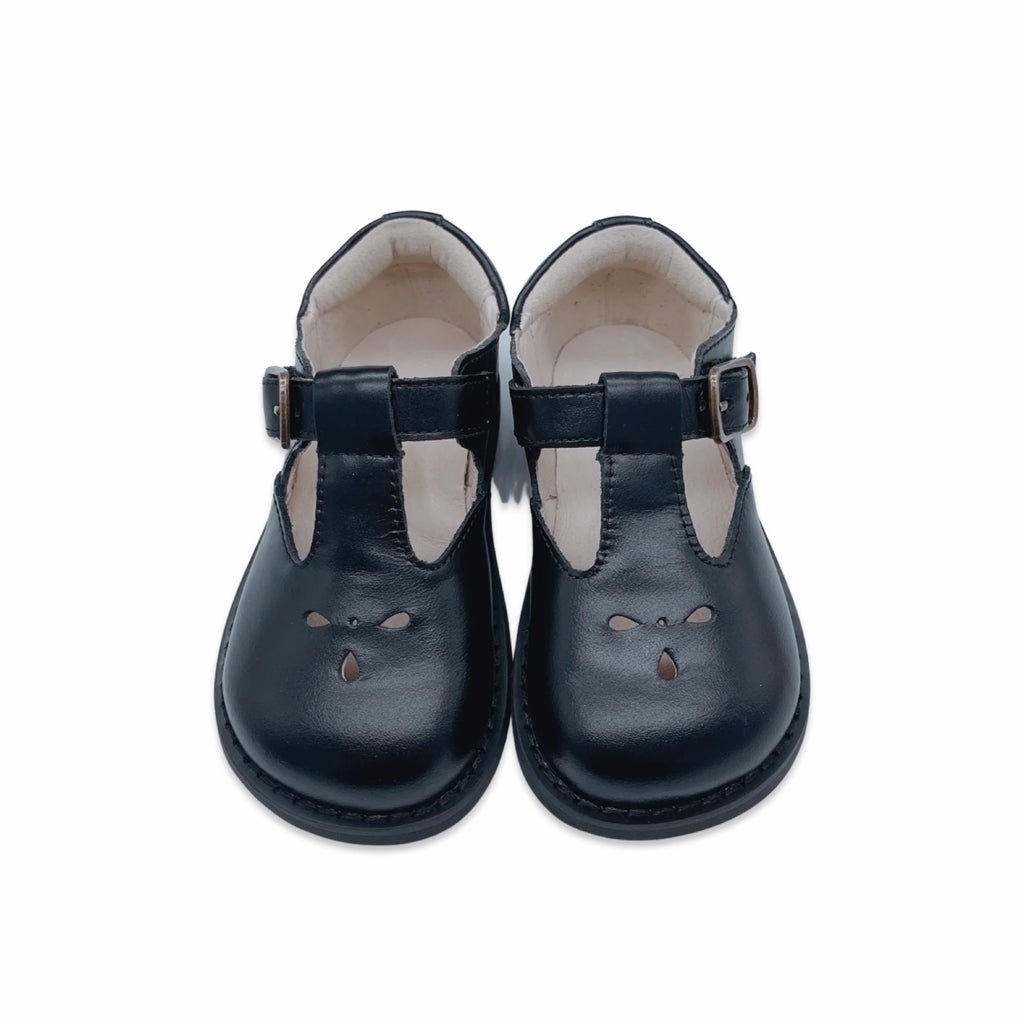 Little Secret T - bar The Ramona Black School Shoes - HYPHEN KIDS
