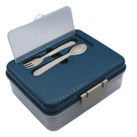 Shop Melii 2 Tier Bento Box Luxe Blue NZ | Premium Lunch Boxes for School Kids