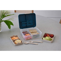 Shop Melii 2 Tier Bento Box Luxe Blue NZ | Premium Lunch Boxes for School Kids