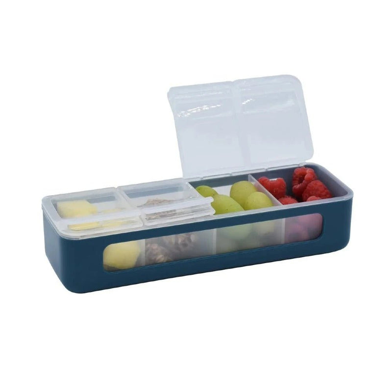 Melii 4 Compartment Snackle Box - Luxe Blue Snack Box for kids