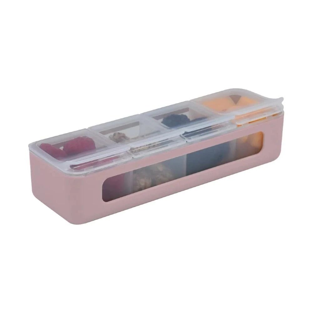 Melii 4 Compartment Snackle Box - Luxe Pink Snack Box for kids