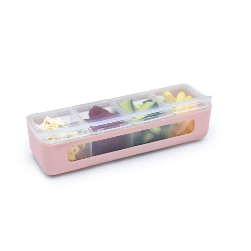 Melii 4 Compartment Snackle Box - Pink - Snack Box - 