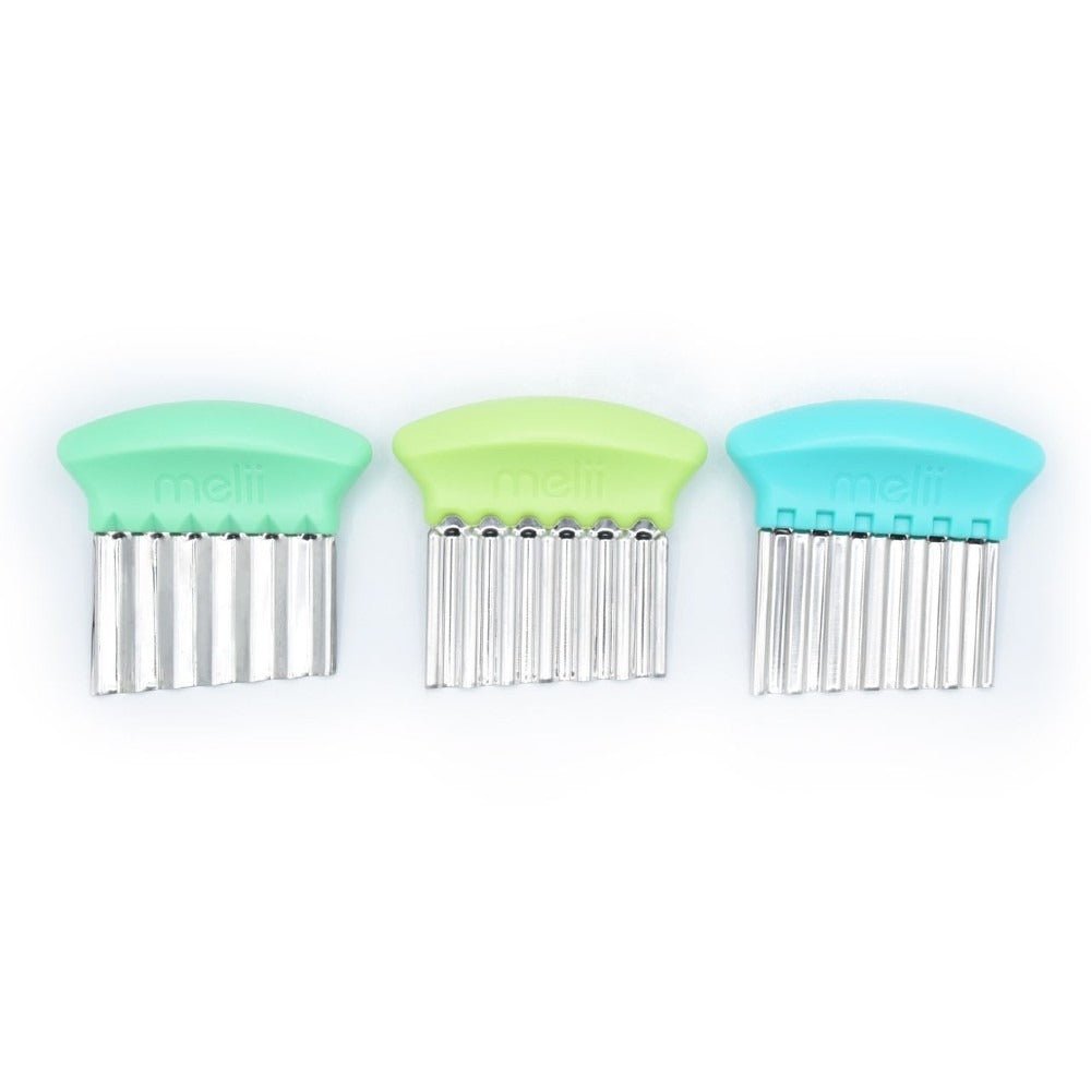 Shop Melii Crinkle Cutters - Blue, Mint, Lime NZ | Premium Sandwich Cutters & Stamps for School Kids