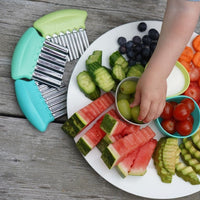 Shop Melii Crinkle Cutters - Blue, Mint, Lime NZ | Premium Sandwich Cutters & Stamps for School Kids