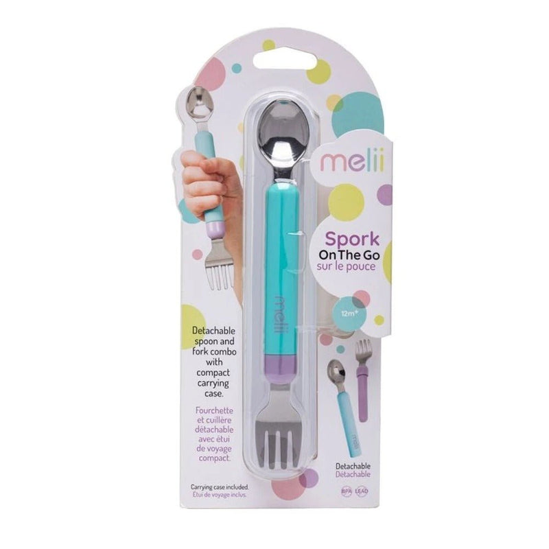Melii Detachable Spoon & Fork - Blue + Purple Utensils for kids