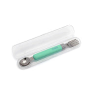 Melii Detachable Spoon & Fork - Mint + Grey Utensils for kids