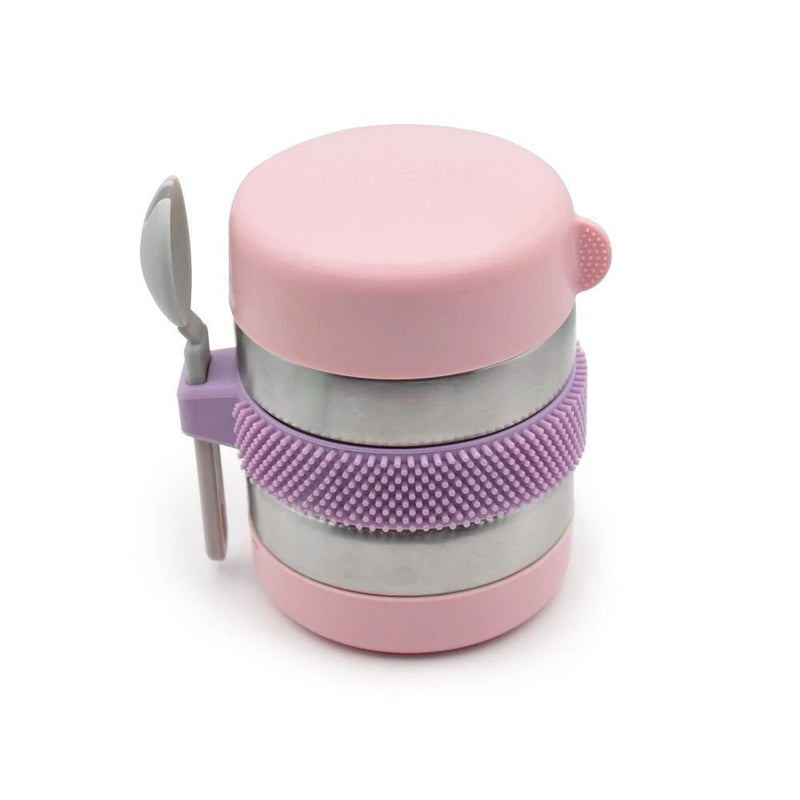 Melii Insulated Fidget Thermos - Pink/Purple/Grey Food Jar for kids