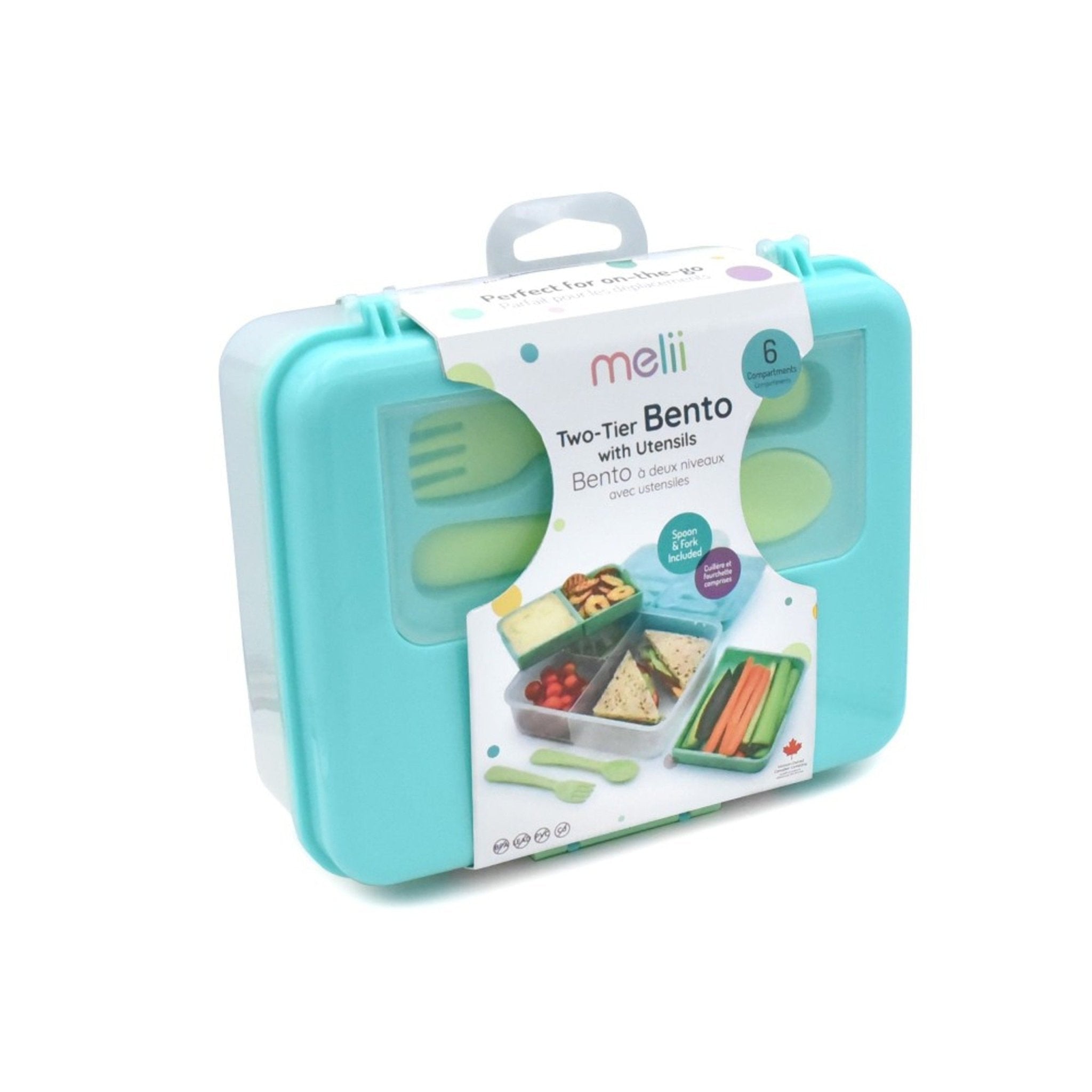 Melii 2 Tier Bento Box - Blue & Mint - Lunch Boxes - Large Lunch Box