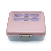 Melii 2 Tier Bento Box - Pink & Grey - Lunch Boxes - Large Lunch Box