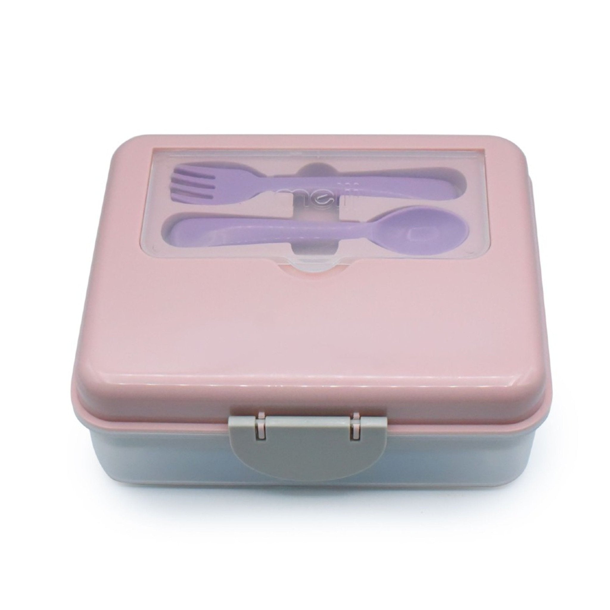Melii 2 Tier Bento Box - Pink & Grey - Lunch Boxes - Large Lunch Box