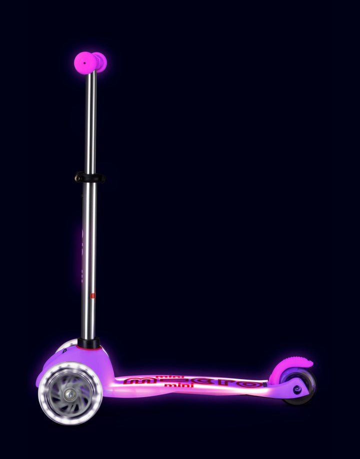 Mini Micro Deluxe Glow LED Plus 3 Wheel Scooter - Frosty Pink - HYPHEN KIDS