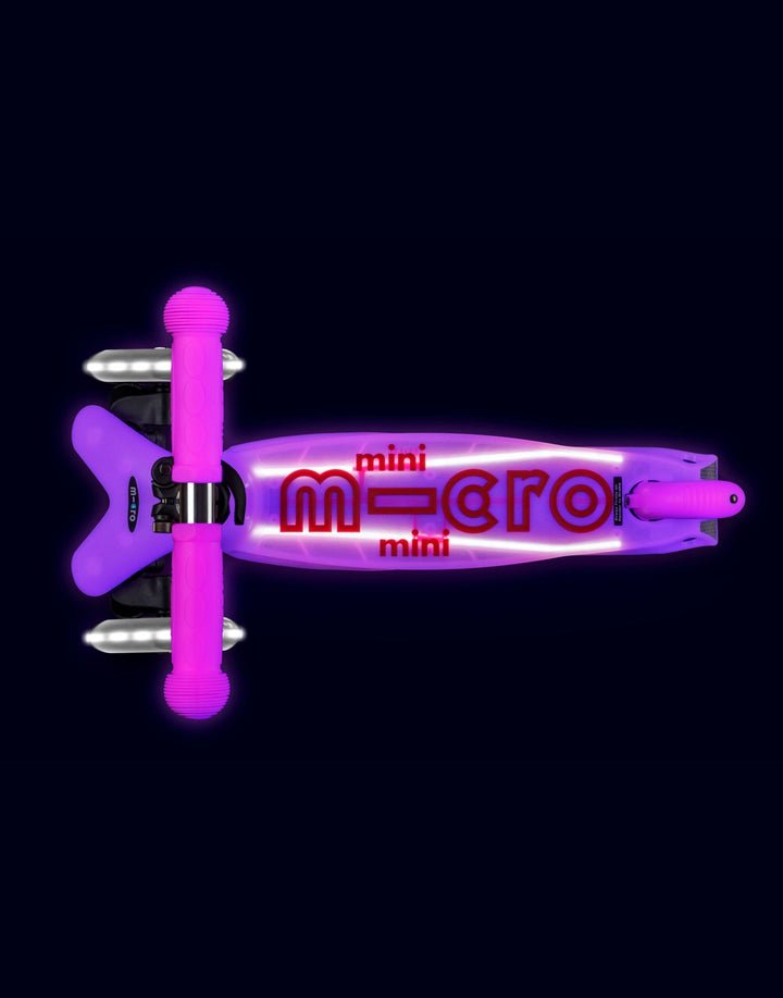 Mini Micro Deluxe Glow LED Plus 3 Wheel Scooter - Frosty Pink - HYPHEN KIDS