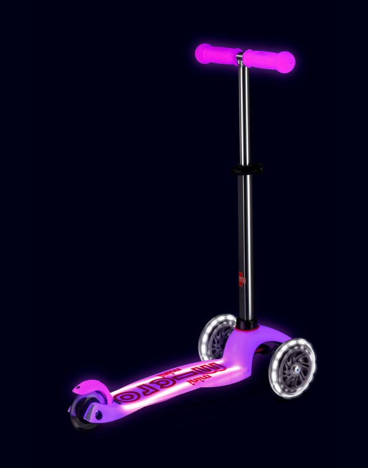 Mini Micro Deluxe Glow LED Plus 3 Wheel Scooter - Frosty Pink - HYPHEN KIDS