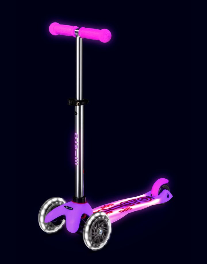 Mini Micro Deluxe Glow LED Plus 3 Wheel Scooter - Frosty Pink - HYPHEN KIDS