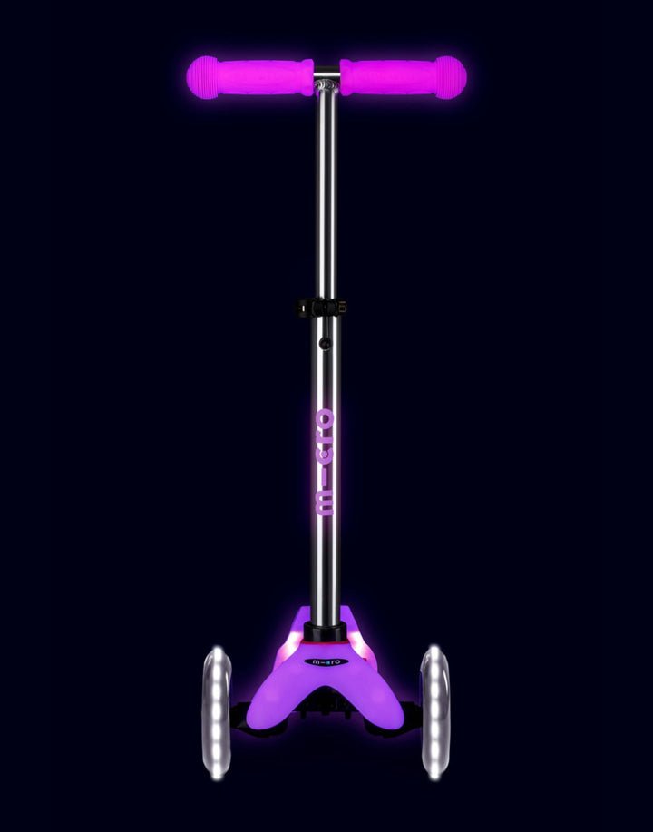 Mini Micro Deluxe Glow LED Plus 3 Wheel Scooter - Frosty Pink - HYPHEN KIDS