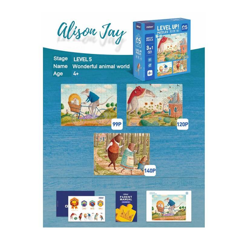Mideer Artists Puzzles | Level 5 Alison Jay | Ages 4+ | Includes 3 bags -HYPHEN KIDS