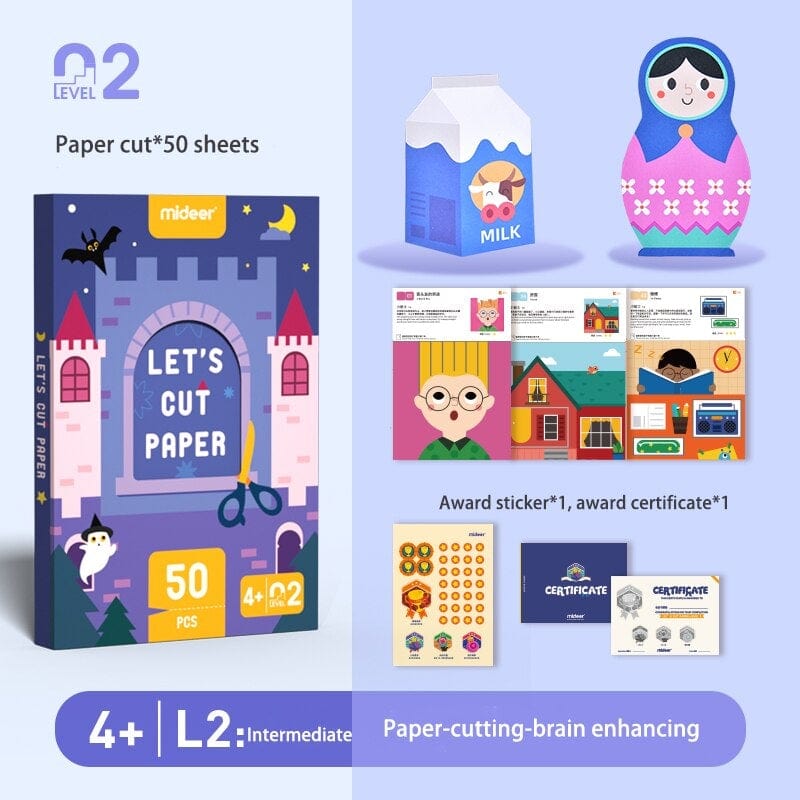 Mideer - Let's Cut Paper Kit - Level 2 -HYPHEN KIDS