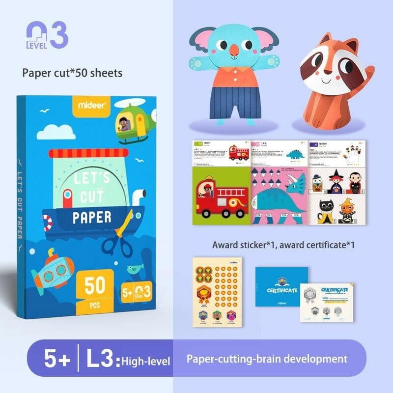 Mideer - Let's Cut Paper Kit - Level 3 - Educational Toys - not - on - sale