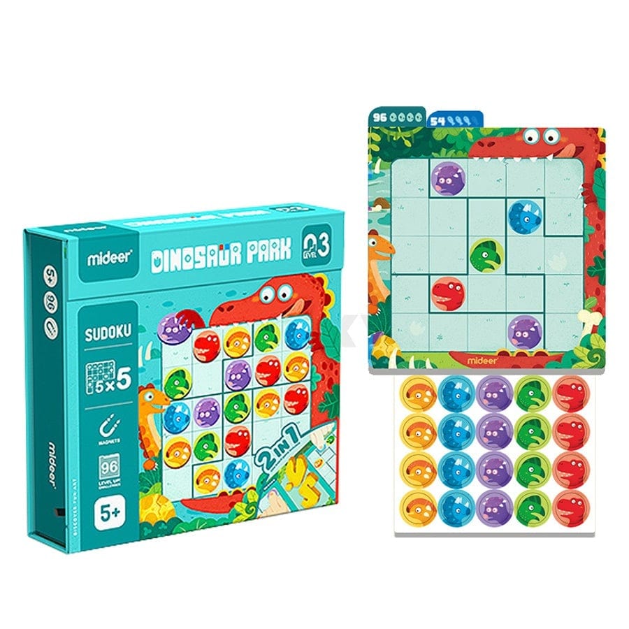 MiDeer Sudoku Magnetic Game - Dinosaur Park (Level 3 Age 5+) -HYPHEN KIDS