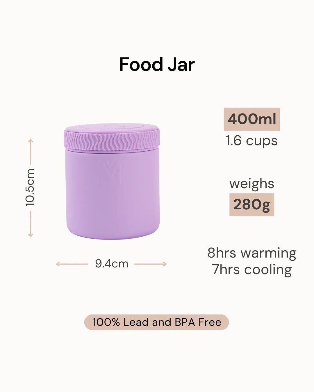 Montii Insulated Food Jar - Lilac - HYPHEN KIDS