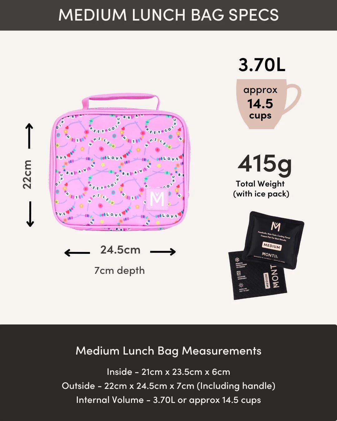Montiico Medium Insulated Lunch Bag - Friends Forever - Lunch Bag - 