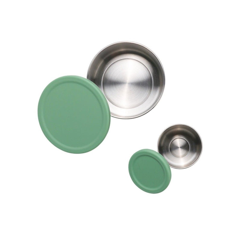 Nestling Stainless Steel Lunchbox Dipper Set - Sage - Snack Box - April