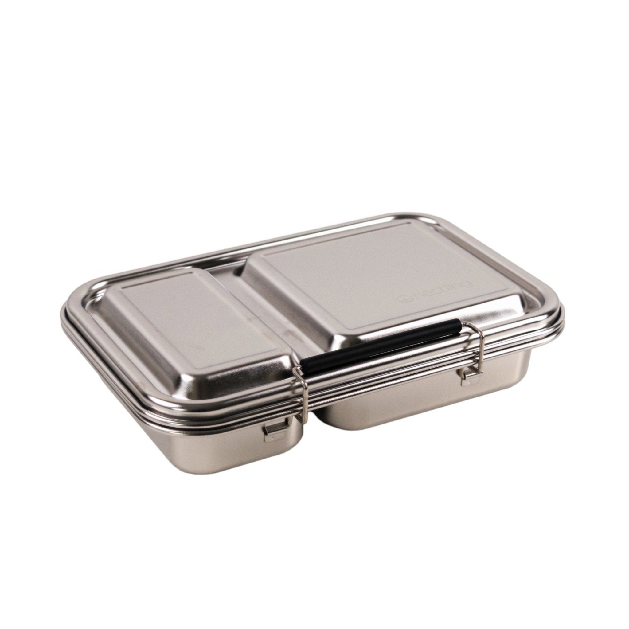 Nestling Stainless Steel Duo Bento Box - Lunch Boxes - Steel