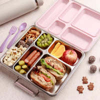 Nestling Stainless Steel Jumbo Bento Box - Dusty Pink - Lunch Boxes - Steel