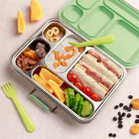 Nestling Stainless Steel Bento Box - Sage - Lunch Boxes - Steel