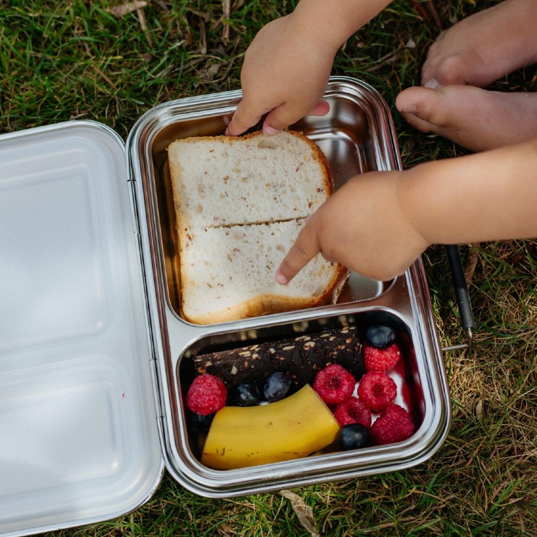 Nestling Stainless Steel Duo Bento Box - Lunch Boxes - Steel