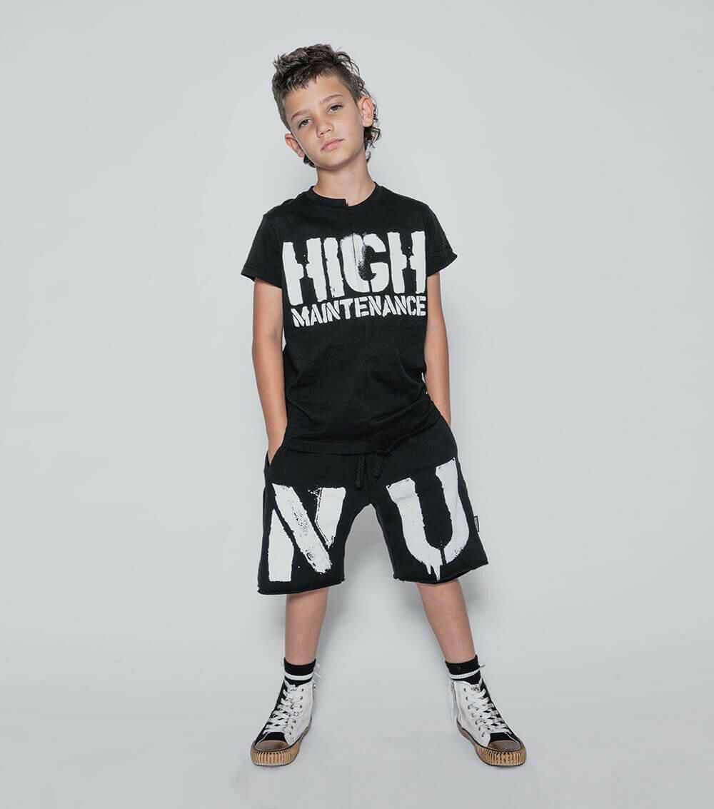 Unbalanced T - shirt - Black - HYPHEN KIDS