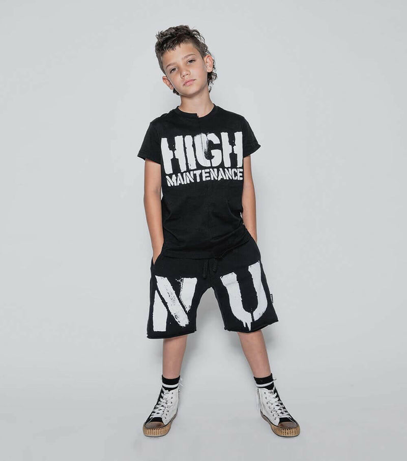 Unbalanced T - shirt - Black - HYPHEN KIDS