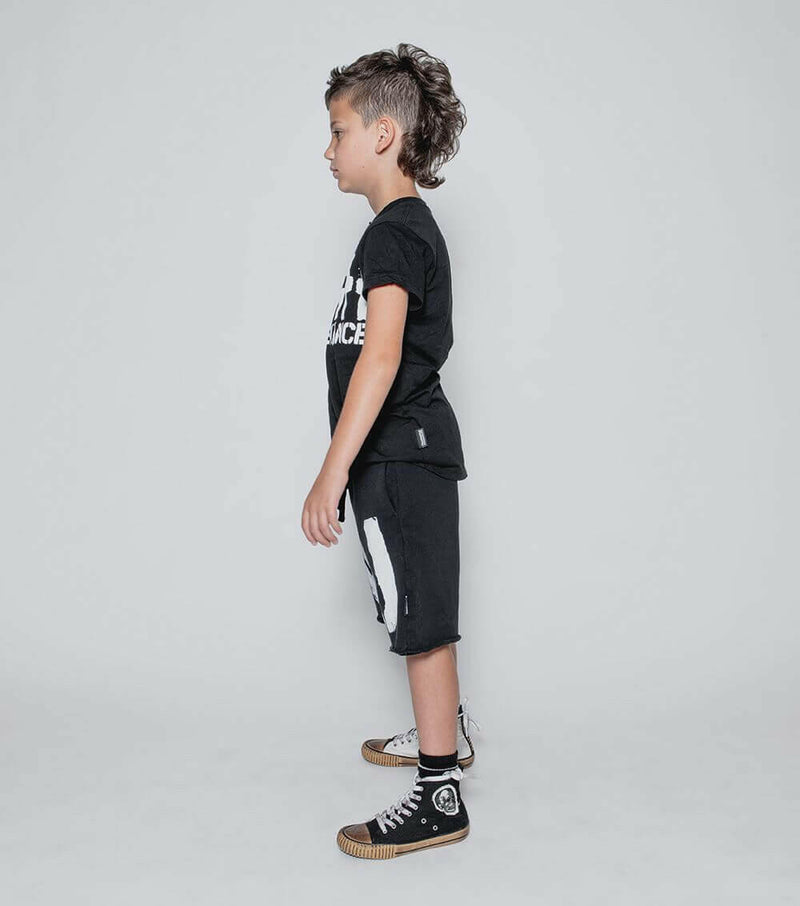 Unbalanced T - shirt - Black - HYPHEN KIDS