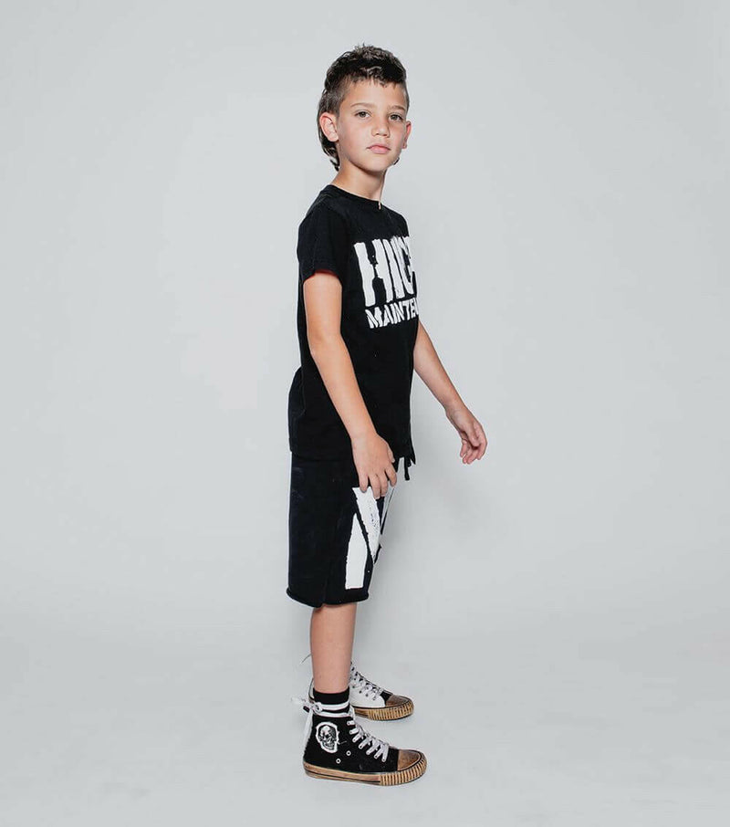 Unbalanced T - shirt - Black - HYPHEN KIDS