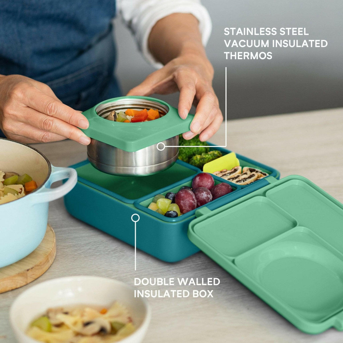 OmieBox V2 Bento Box for Kids  (Meadow) -HYPHEN KIDS