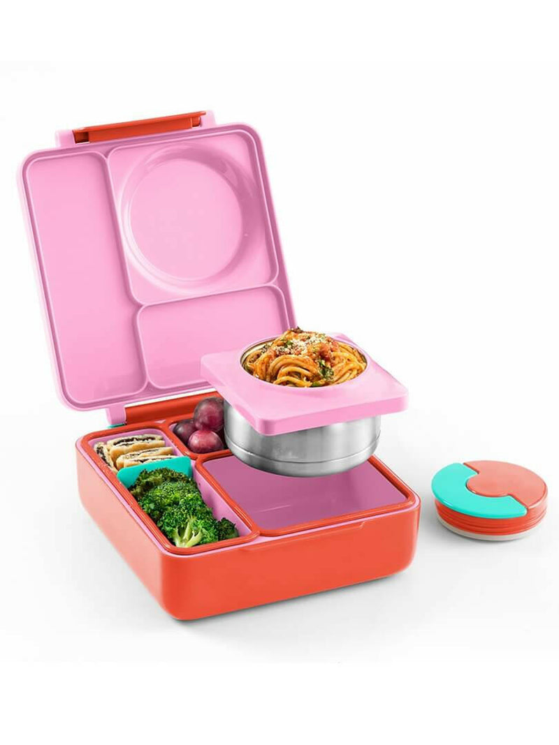 OmieBox V2 Bento Box for Kids - Insulated Bento Lunch Box - Pink Berry