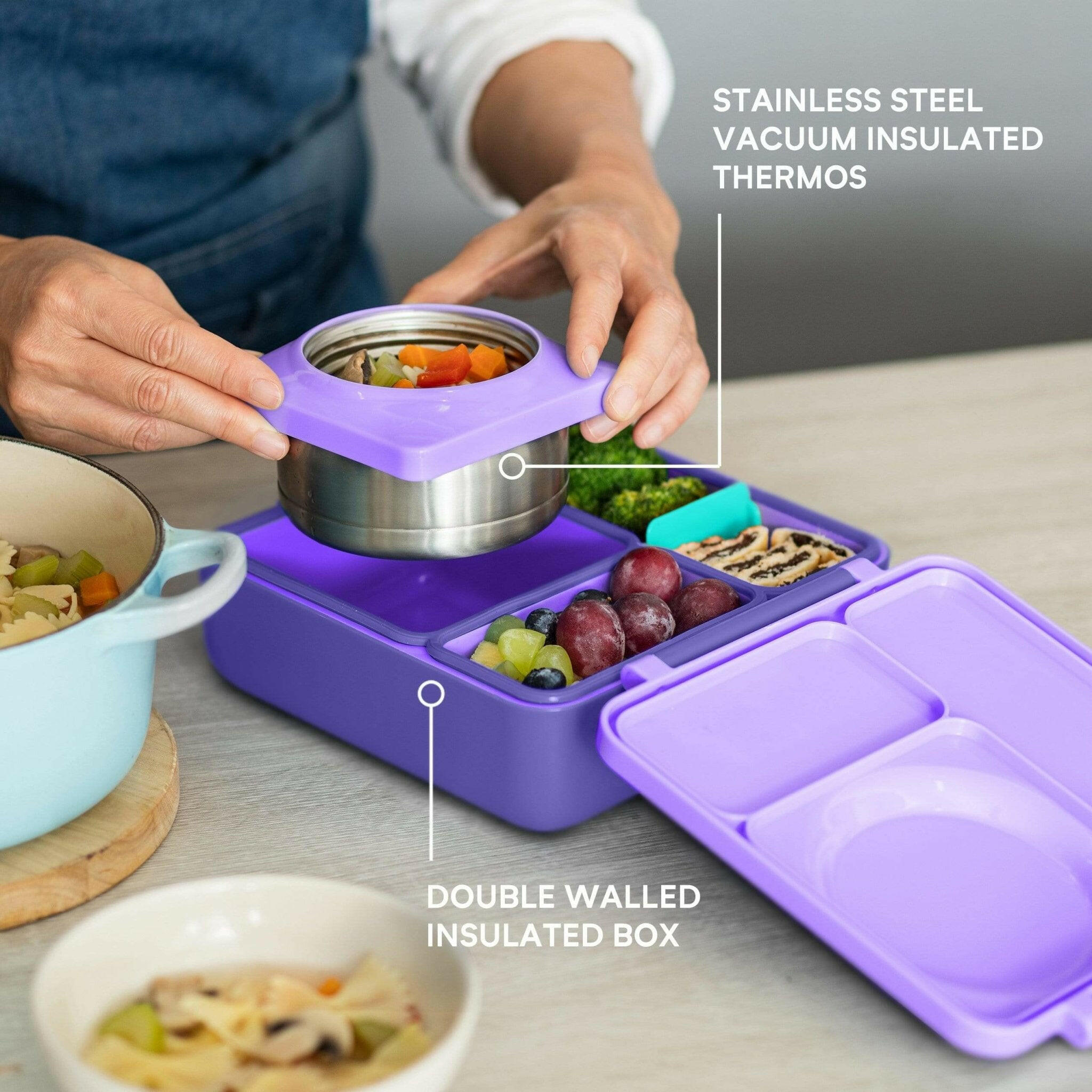 OmieBox V2 Bento Box for Kids - (Purple Plum) -HYPHEN KIDS