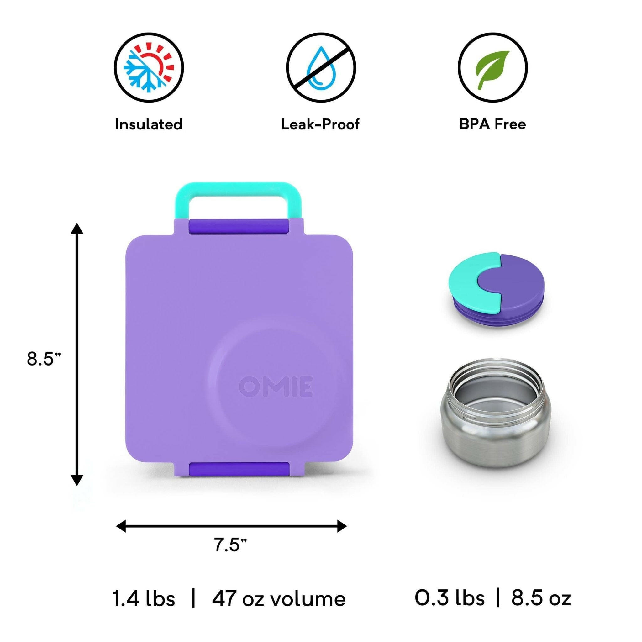 OmieBox V2 Bento Box for Kids - (Purple Plum) -HYPHEN KIDS